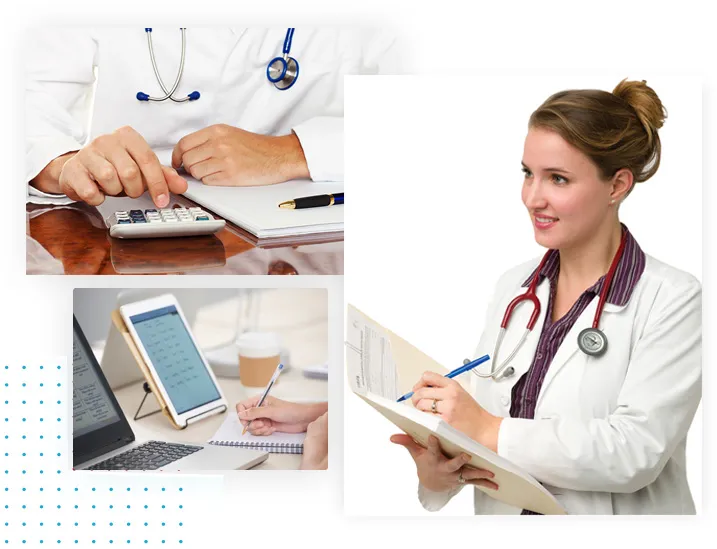 collage of three pictures related to medival billing